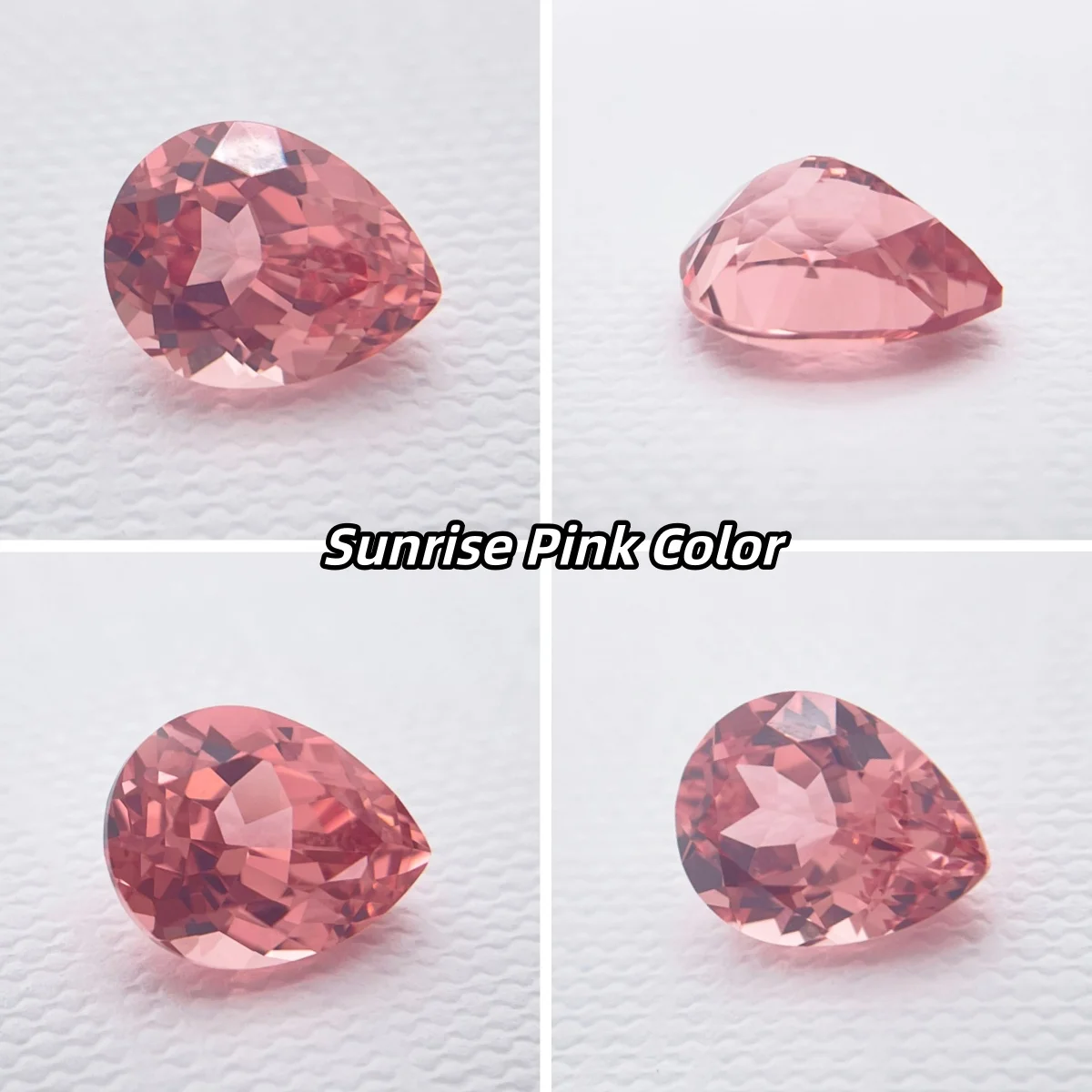 Birnenförmiger im Labor gezüchteter Saphir Sakura Pink Edelstein – Detail 19