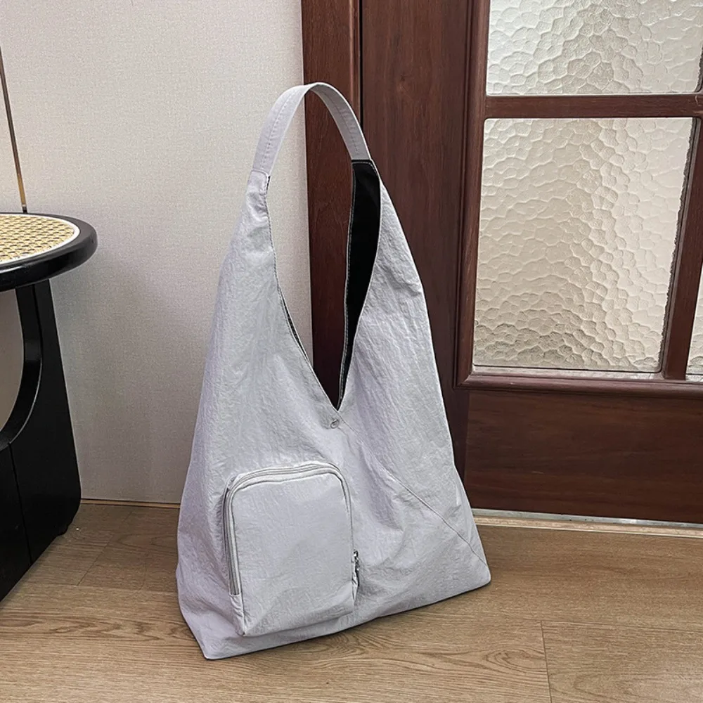 

Casual Large Capacity Crossbody Shoulder Bag Solid Color Lightweight Canvas Tote Bag Canvas Minimalist Handbag For Men And Women