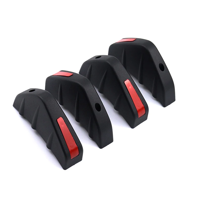 4 stücke Universal Carbon Faser Auto Geändert Hinten Stoßstange Diffusor Spoiler Schwarz Rot ABS Hinten Lip Diffusor Anti-kollision – Detail 20
