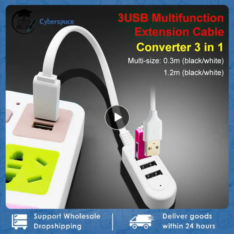 USB Hub 2.0 MultiUSB Splitter Adapter Cable 1.2m 0. Mini Hub For PC Laptop USB Hab Extender Cable Computer Accessories