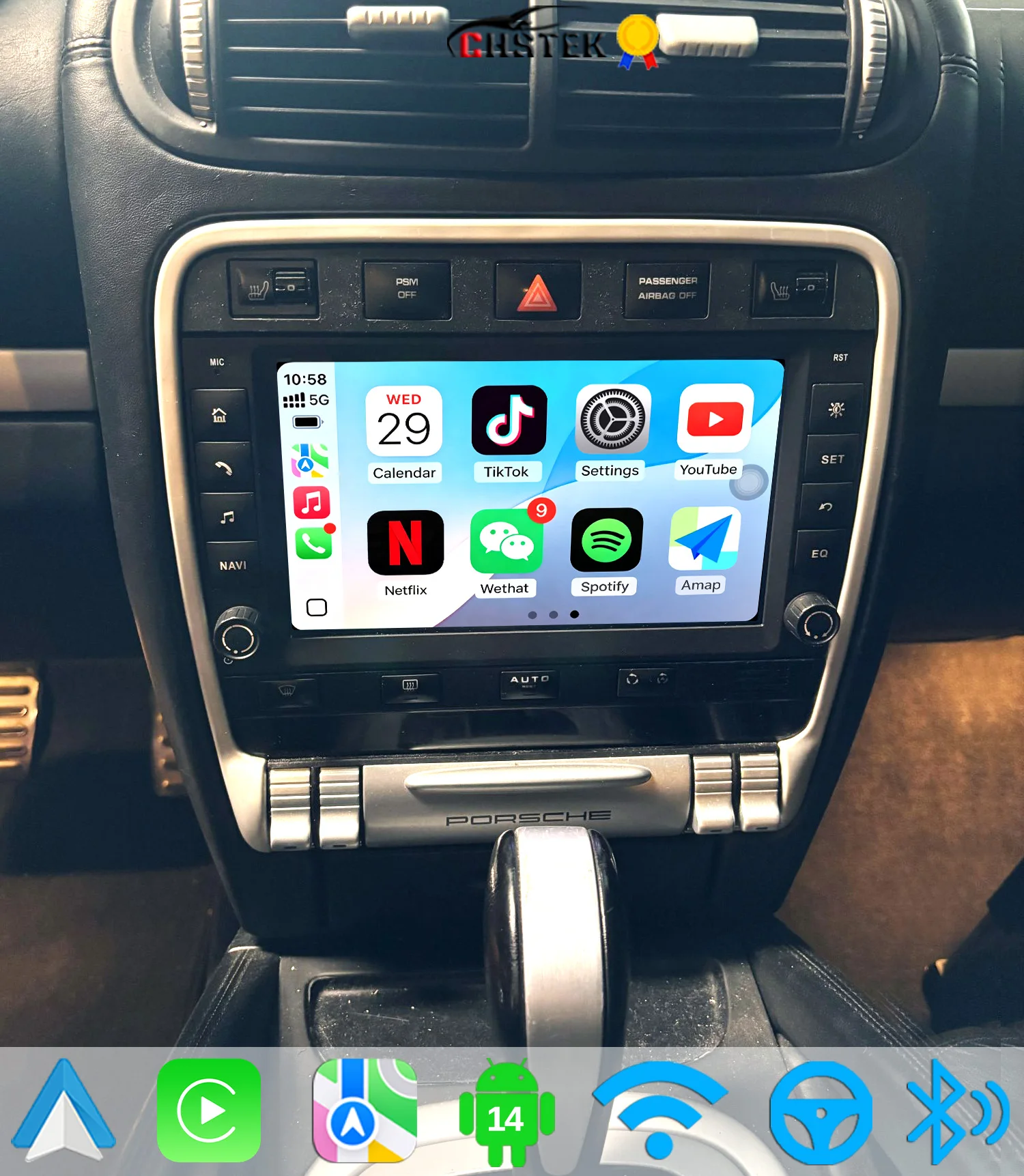 For Porsche Cayenne 9PA 957 955 2002-2010 Auto Radio Stereo Android 14 Carplay Navigation WIFI 4G RDS Multimedia Player CHSTEK