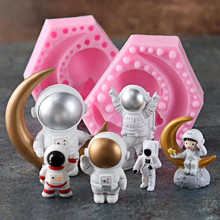 

Space 3d Astronaut Silicone Mold Fondant Cake Chocolate Mould Cake Decoration Accessories Craft Supplies Plaster Resin Mold