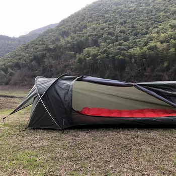Tenda ultraleggera per una persona, 210D Oxford, impermeabile, da campeggio, a tunnel, per escursioni, pesca e campeggio all'aperto 10 best sales tenda multicam - №8