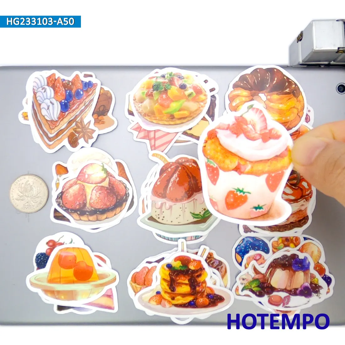 20/30/50Pieces, Cake Bread Stickers Set, Dessert Food Cute Graffiti, for Decoration Laptop Car Phone Scrapbook, Fun Sticker Pack