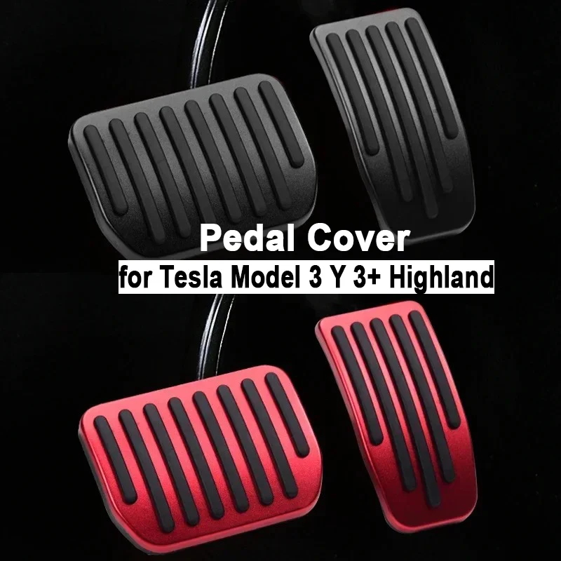 

Для Tesla Model 3 Y 3, крышка педали Highland, подушечки для ног тормоза, аксессуары для электромобилей из алюминиевого сплава, 2021-2024, противоскользящие