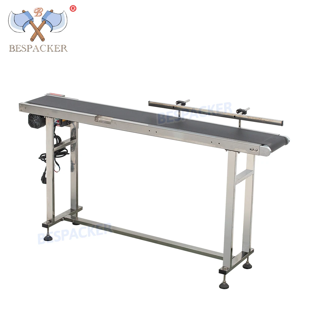 Bespacker PDS-190 Струйный принтер Конвейер Стол Ленточный переносной стол Сортировочный верстак Ленточный конвейер Коробка для бутылок Сумка Наклейка Конвейер