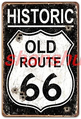 Винтажные металлические жестяные вывески Гараж 8x12 Знак - Исторический знак «Старый маршрут 66, автомобильный знак «Старый школьный гаражный знак ВСЕ