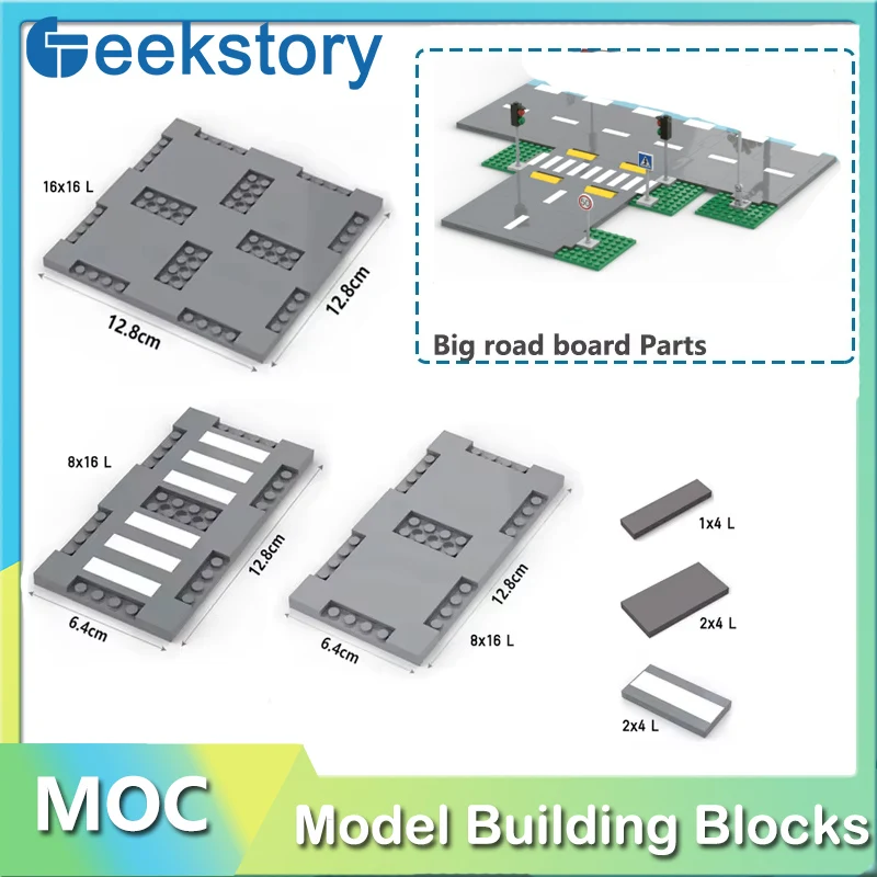 City Small Road Base Plate City Building Blocks 60304 Accessories Light Plate Humanoid Flyover Crossroads Assembled Model Toys