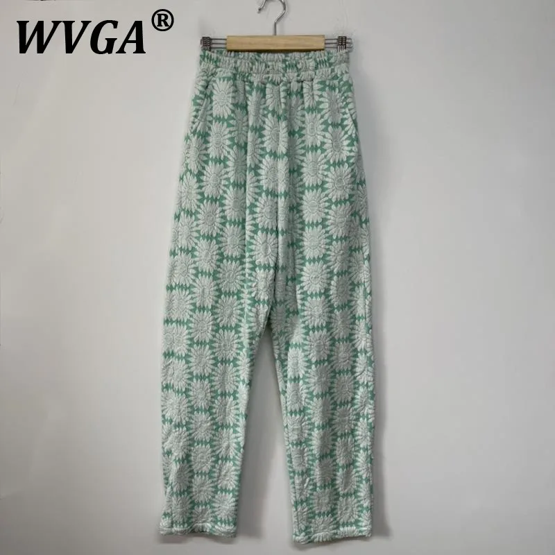 

WVGA весна осень новые мужские Tide Y2K High Street Design модные жаккардовые вязаные прямые нишевые шикарные повседневные свободные брюки Ins W8605