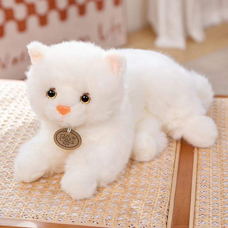 Carino creativo bianco animale artificiale campana mantello rosso gatto comodo divano decorazione della stanza ornamenti ragazze bambini regali di compleanno