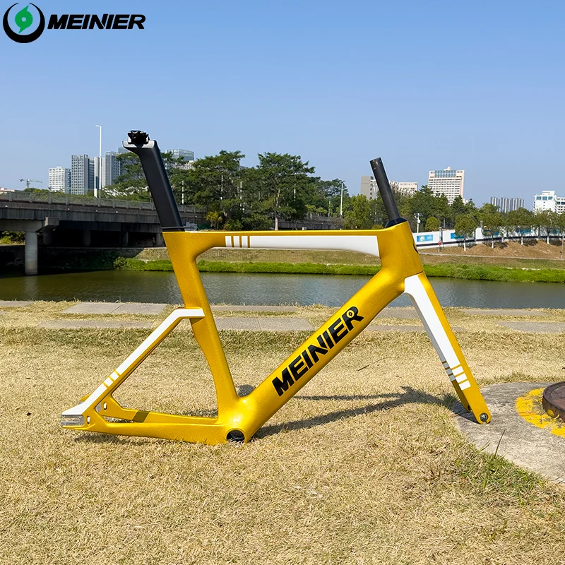 Customized Full Carbon Track Frame Single Speed Carbon Track Road Bike Frames 700c Front Brake Rigid Fixed Gear Bicycle Frameset