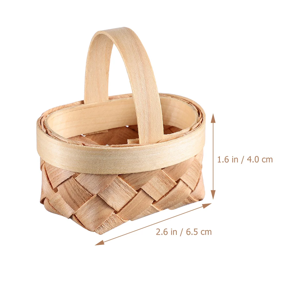 12 Pcs Decorate Wood Chip Basket Child Gift Baskets Woven Bulk Wrapped Candy Small