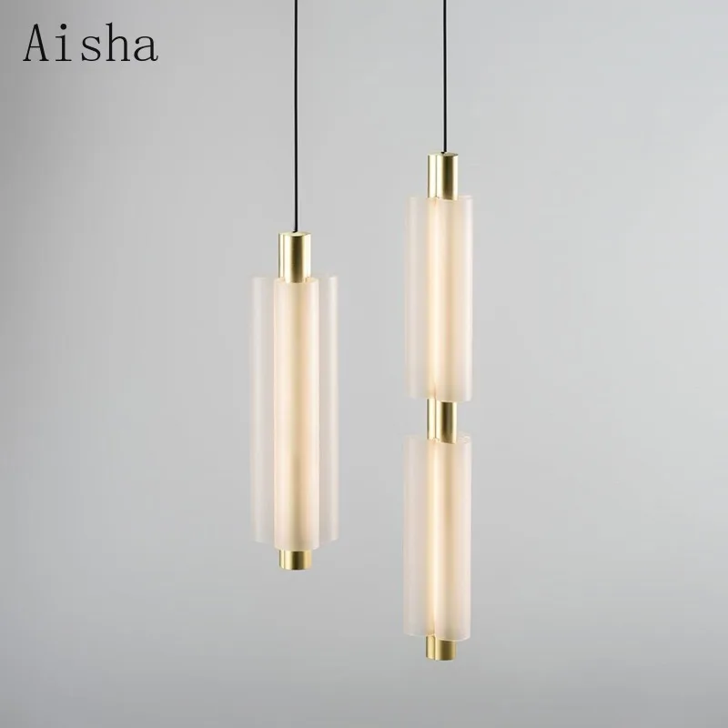 Acrylic Bedroom Headboard Pendant Lamp Designer Model Room Hanging Light Decoration Living Room Background Hotel Lighting