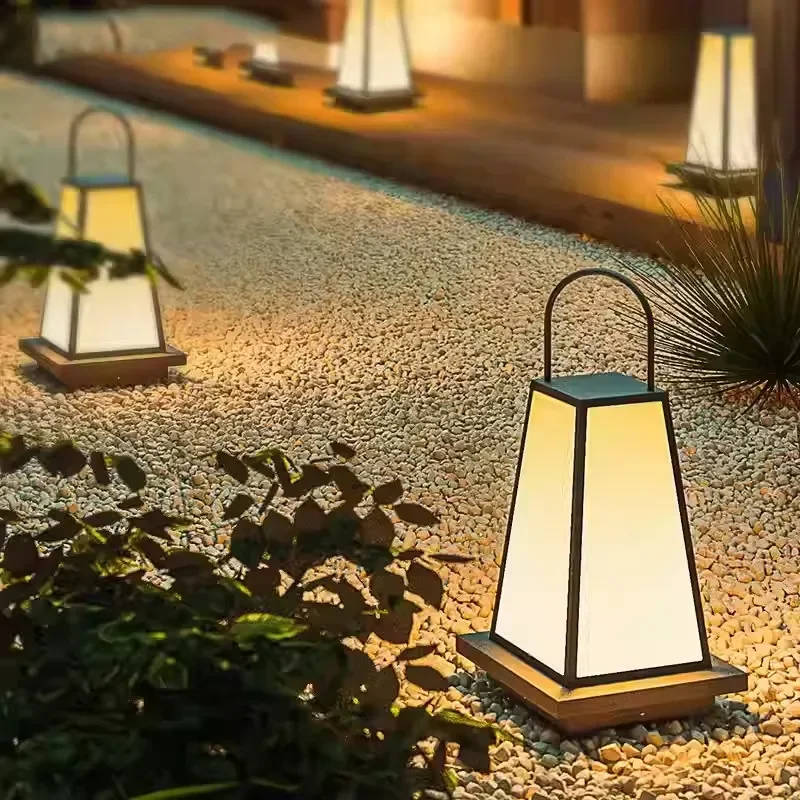 Portable Solar LED Garden Light Aluminum IP54 Waterproof Outdoor Lawn Lamp for Yard Pathway Decoration Modern Design IP54