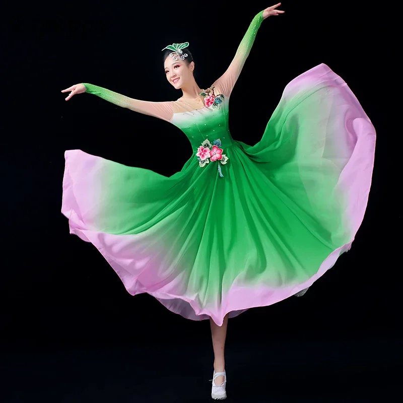 Modern Elegant Opening Dance Large Swing Dress Performance Costume Women's Large Dance Costume Stage Dress