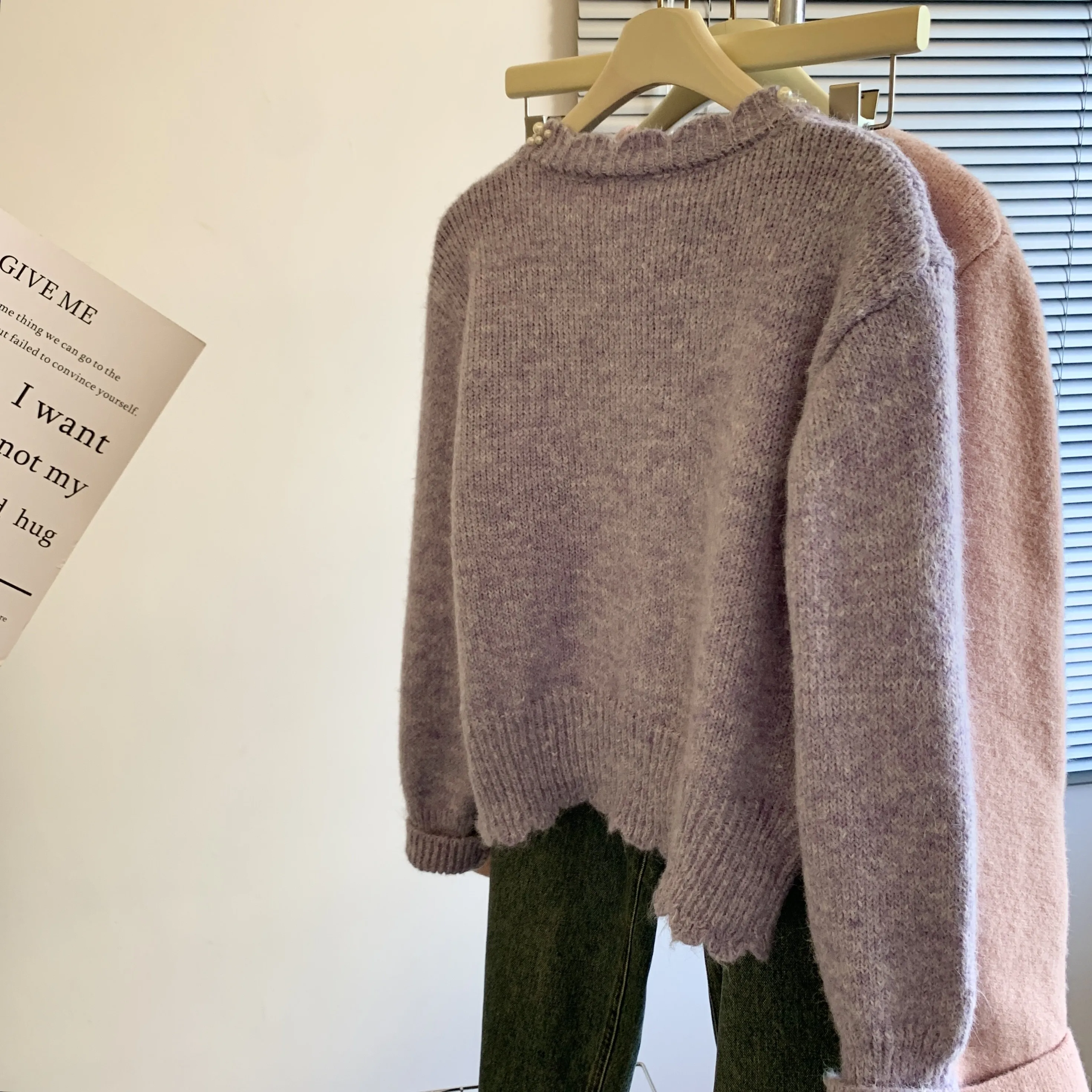 

Gentle Wind Handmade Beaded round Ne Sweater Coat Women's Autumn Winter Unique Design Knitted Open Cardigan Super Beautiful