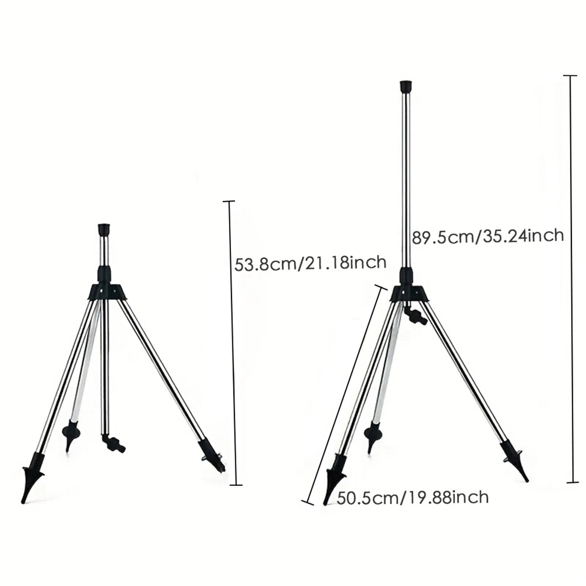 Adjustable Height Garden Sprinkler Tripod Stand, Stainless Steel Irrigation Sprinkler Support for Lawn Yard Watering