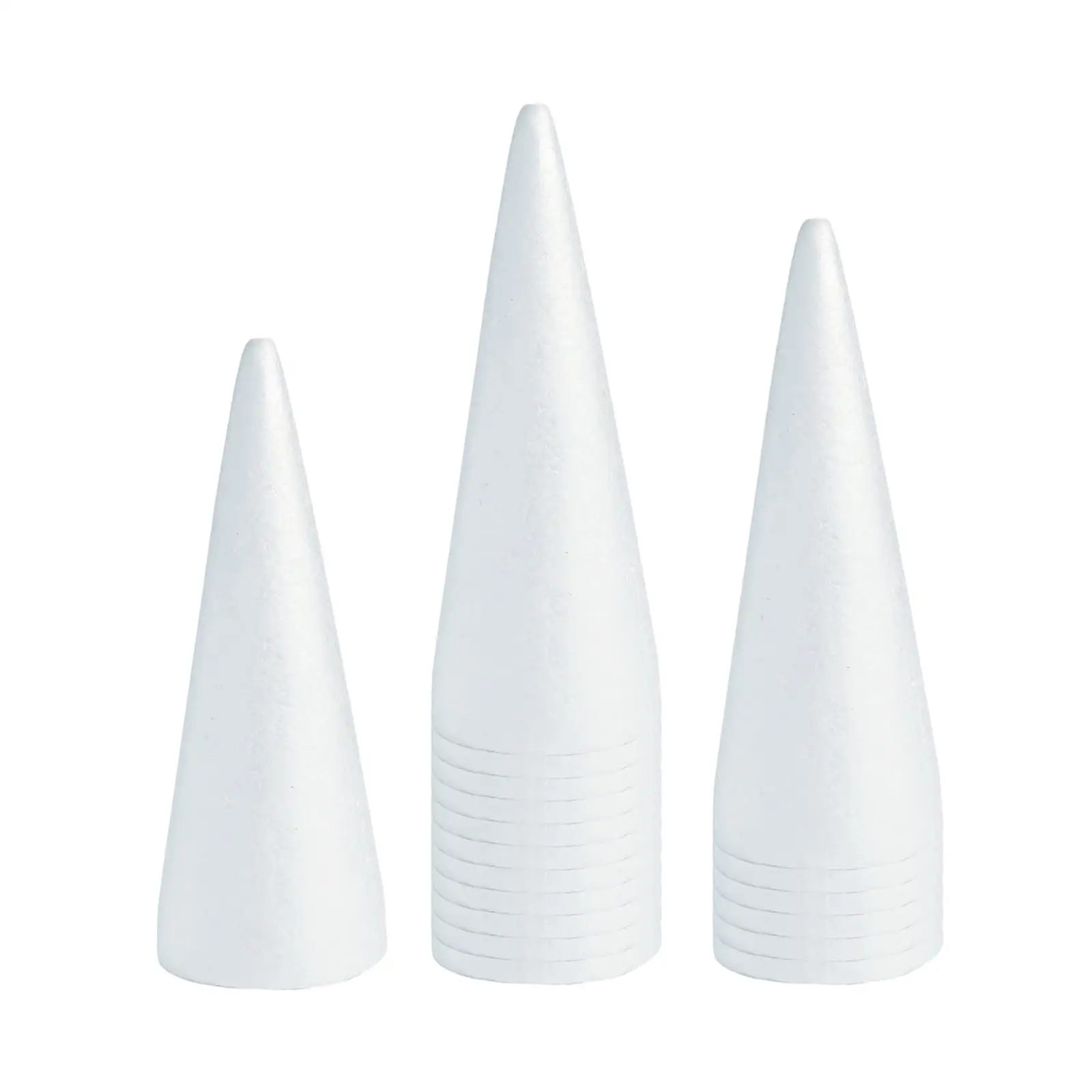 16Pcs Craft Foam Cones Polystyrene Cones for Wedding Festival Xmas Trees