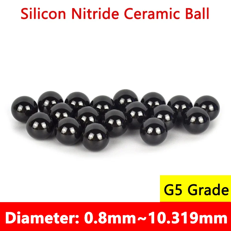 

Silicon Nitride Ceramic Balls 0.8 1 1.2 1.5 1.588 1.984 2 2.381 2.5-10.319mm SI3N4 G5 Grade Self-lubricating Round Ball Bead