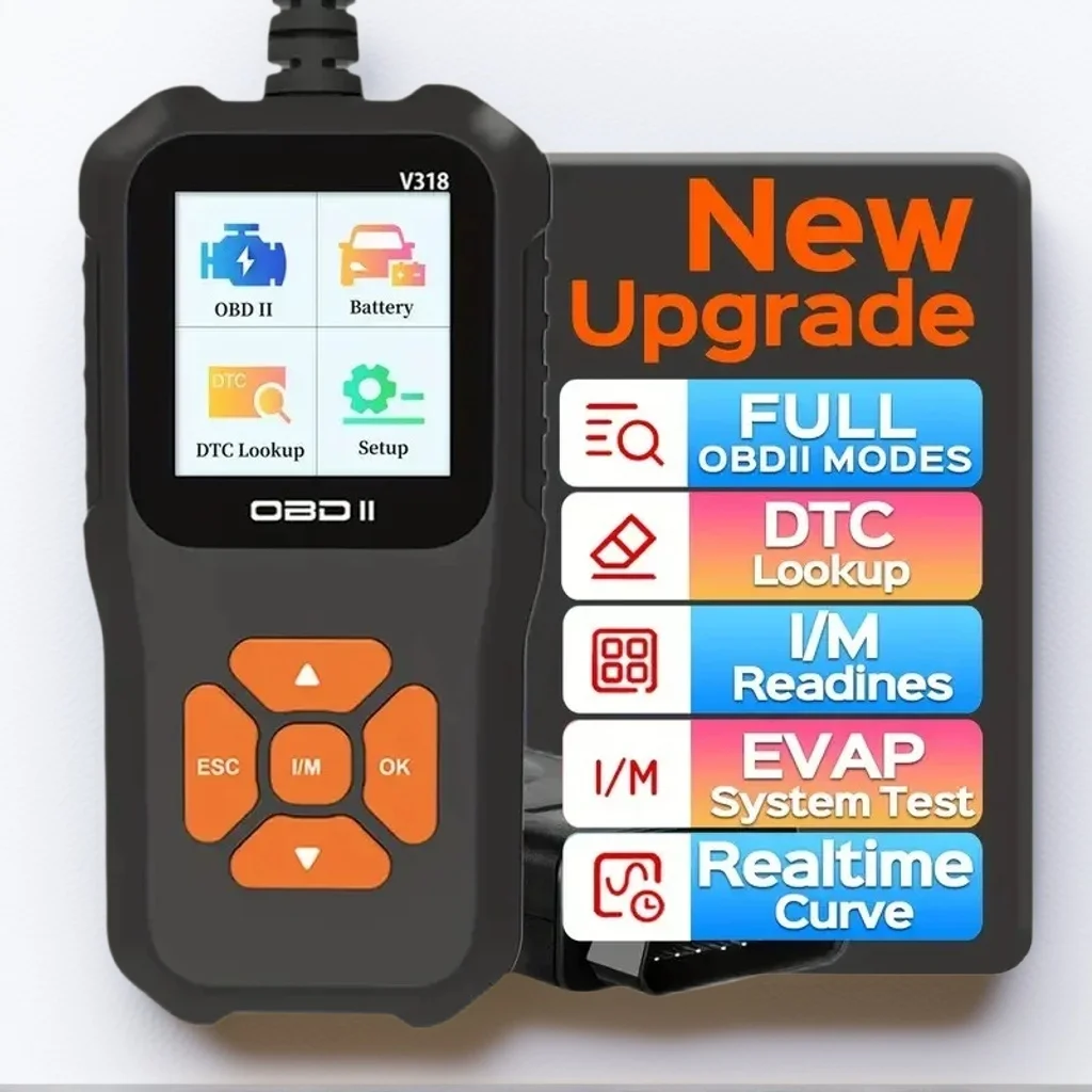 

V318 Auto Diagnostic Tool - OBD2 Scanner with Battery Tester & Multi-Language