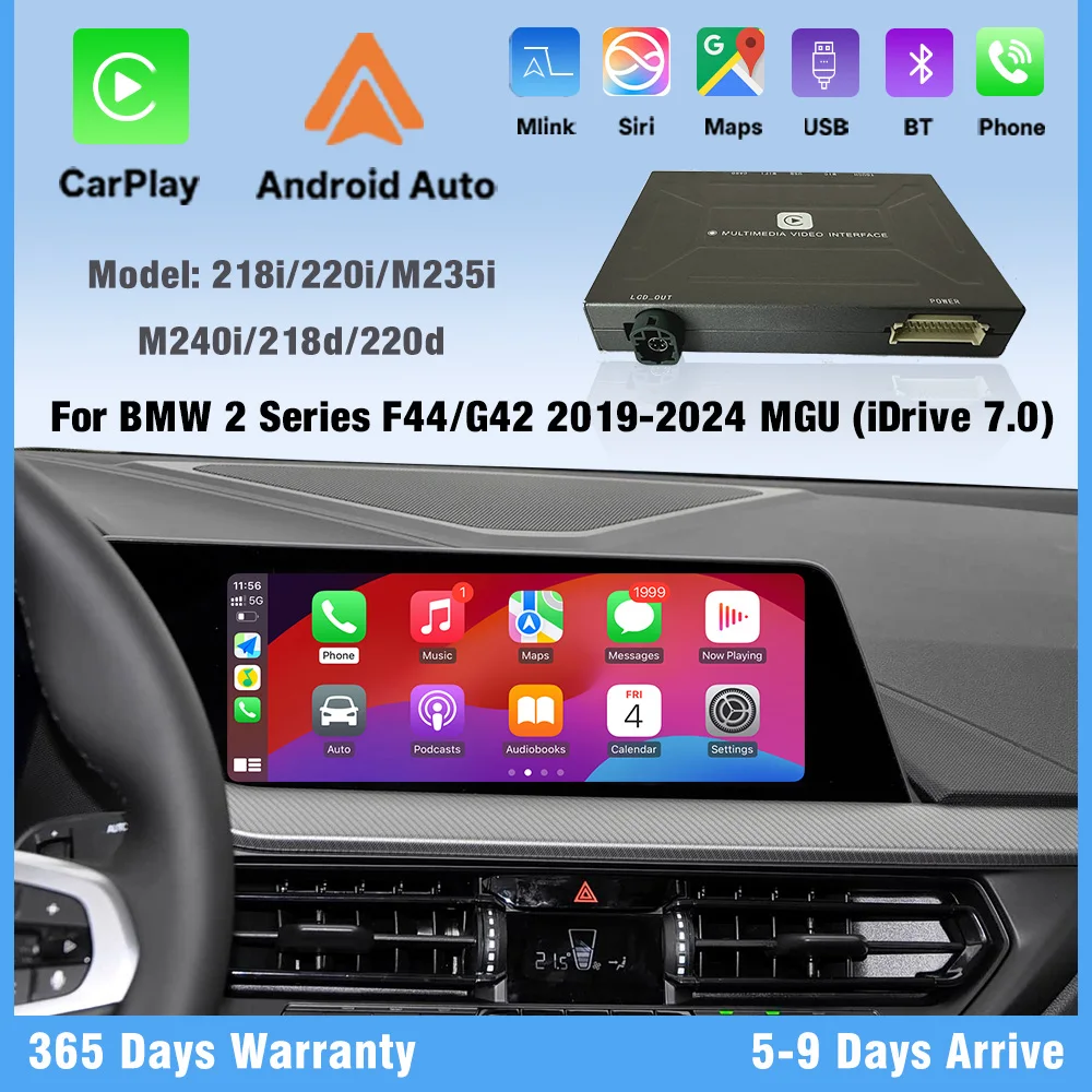 Wireless CarPlay Android Auto Adapter iDrive 7 For BMW 2 Series F44 F42 2019-2024 218i 220i M235i M240i 218d 220d MGU Ai Box