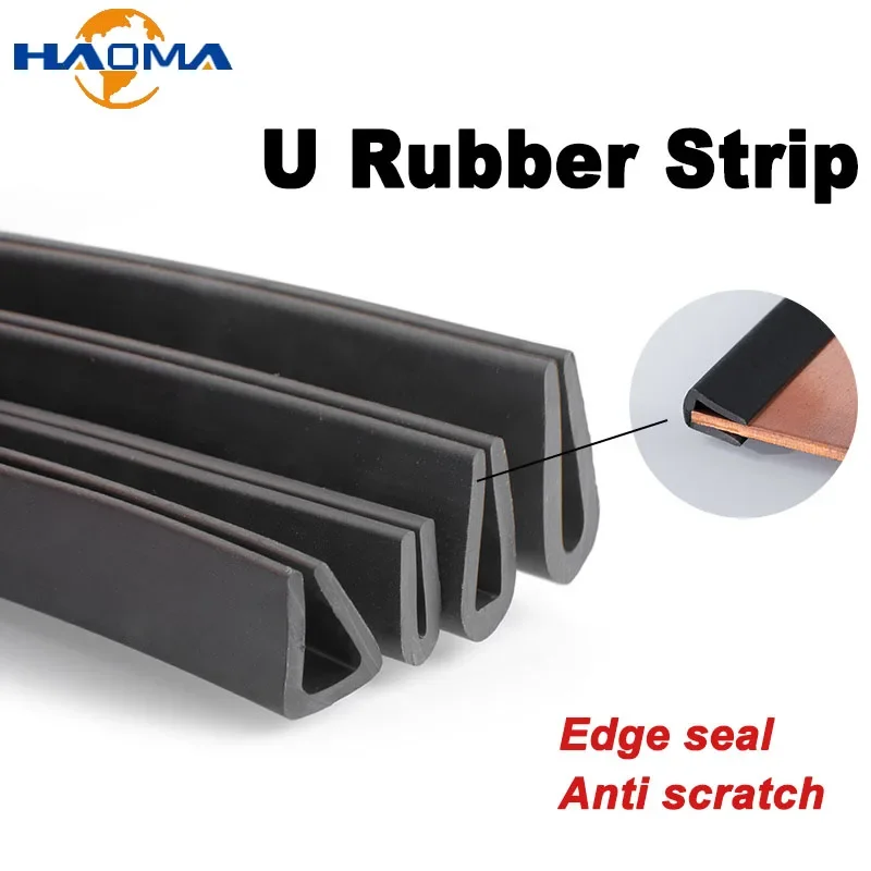 

Black Rubber U Strip Edge Shield Edging Sealing Strip Encloser Bound Glass Metal Wood Panel Board Sheet Clamping Groove Seal