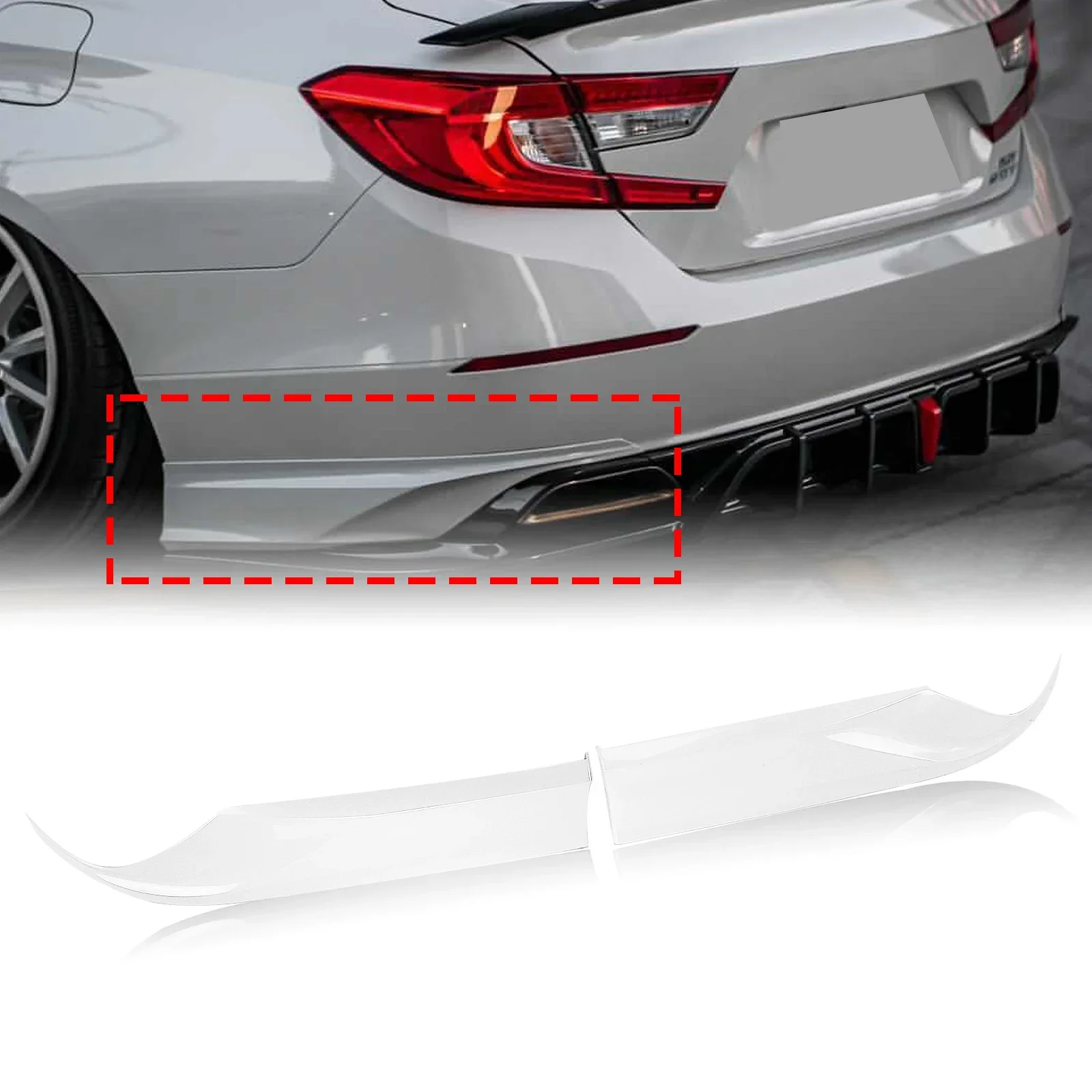 

New！ YOFER Rear Bumper Side Molding Trim For Honda Accord 2018-2022 All Models White/Black/Blue Boot Spoiler Corner Cover Canard