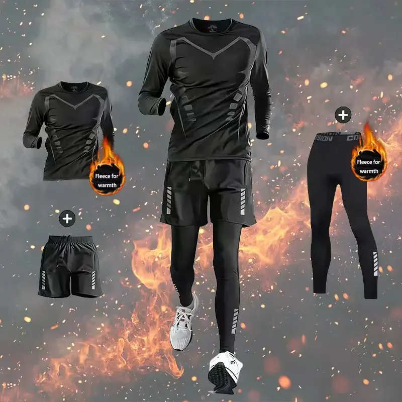 

2025 Fashion bestseller sportswear set, warm autumn and winter, double the warmth, no fear of ice and snow, suitable for running