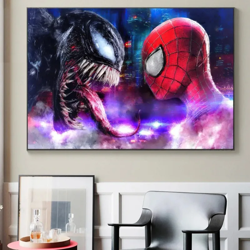 Miniso Disney Marvel Superhero Spiderman Vs Venom Hd Movie Posters And Prints Home Decor Wall Art Canvas Painting Living Room