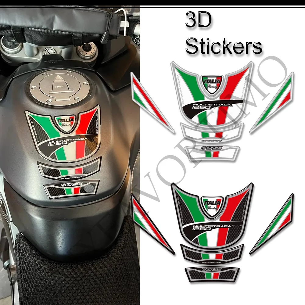 Untuk Ducati MULTISTRADA 1260 S 1260 S stiker sepeda motor stiker tangki bantalan samping grip Kit minyak bahan bakar Gas pelindung lutut