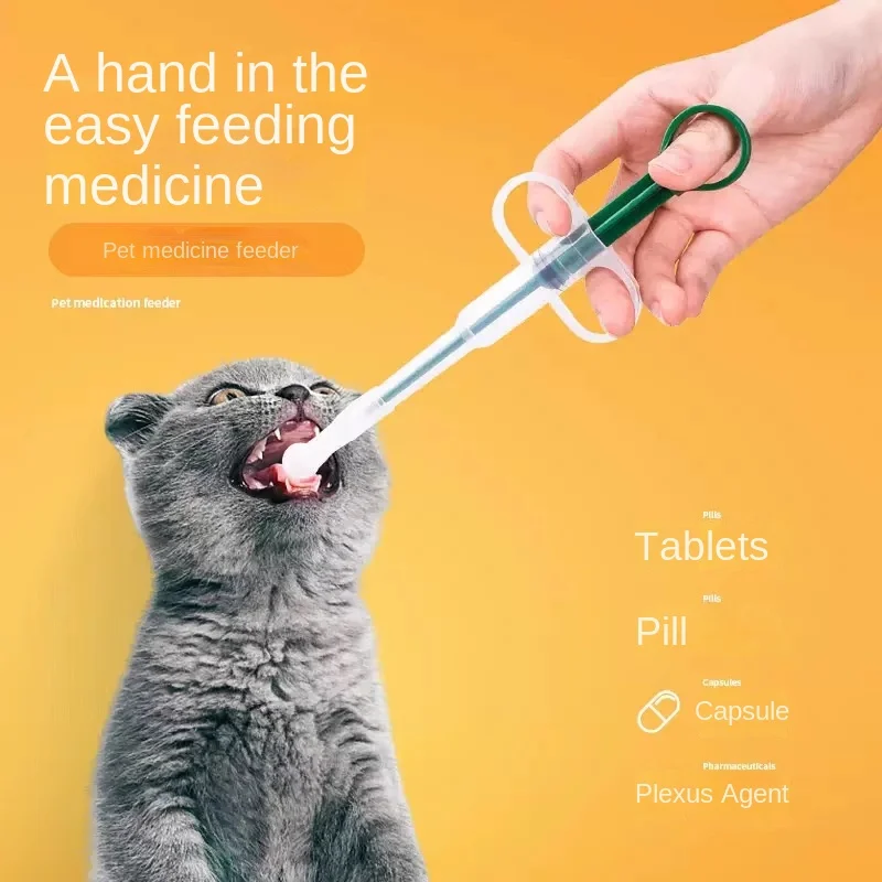 Alimentador de medicina para mascotas, tableta de alimentación de medicina para gatos, jeringa, prensa para perros, palo de alimentación de medicina todo en uno, alimentación de cápsula líquida