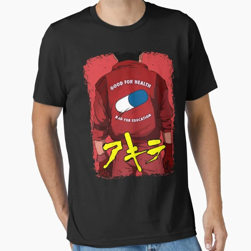 

80s Retro Anime Akira merch japan manga printed Short-sleeve crewneck T-shirt for men Large size Adult tops S-6xl