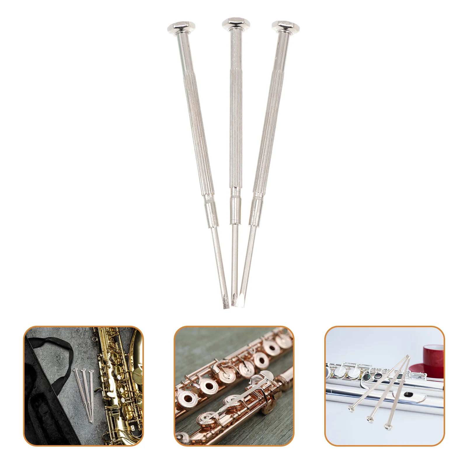 3 Pcs Sax Screwdriver Saxophone Flute Repair Musical Instruments Professional for Clarinet Special Tool Metal Maintenance