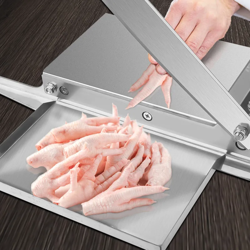 Home Kitchen Frozen Meat Slicer Manual Stainless Steel Lamb Beef Cutter Slicing Machine Automatic Meat Delivery Nonslip Handle