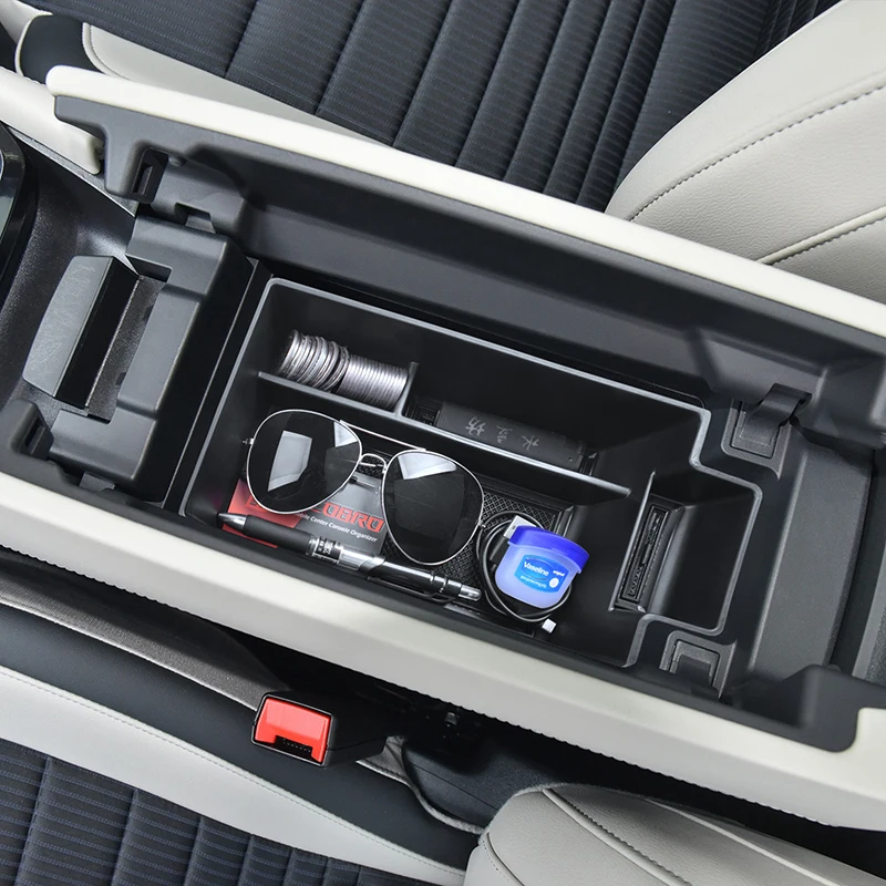 

Center Console Organizer Fit For Nissan Rogue X-Trail 2021-2023 2024 Plastic Material Armrest Box Insert Tray Pallet Accessories