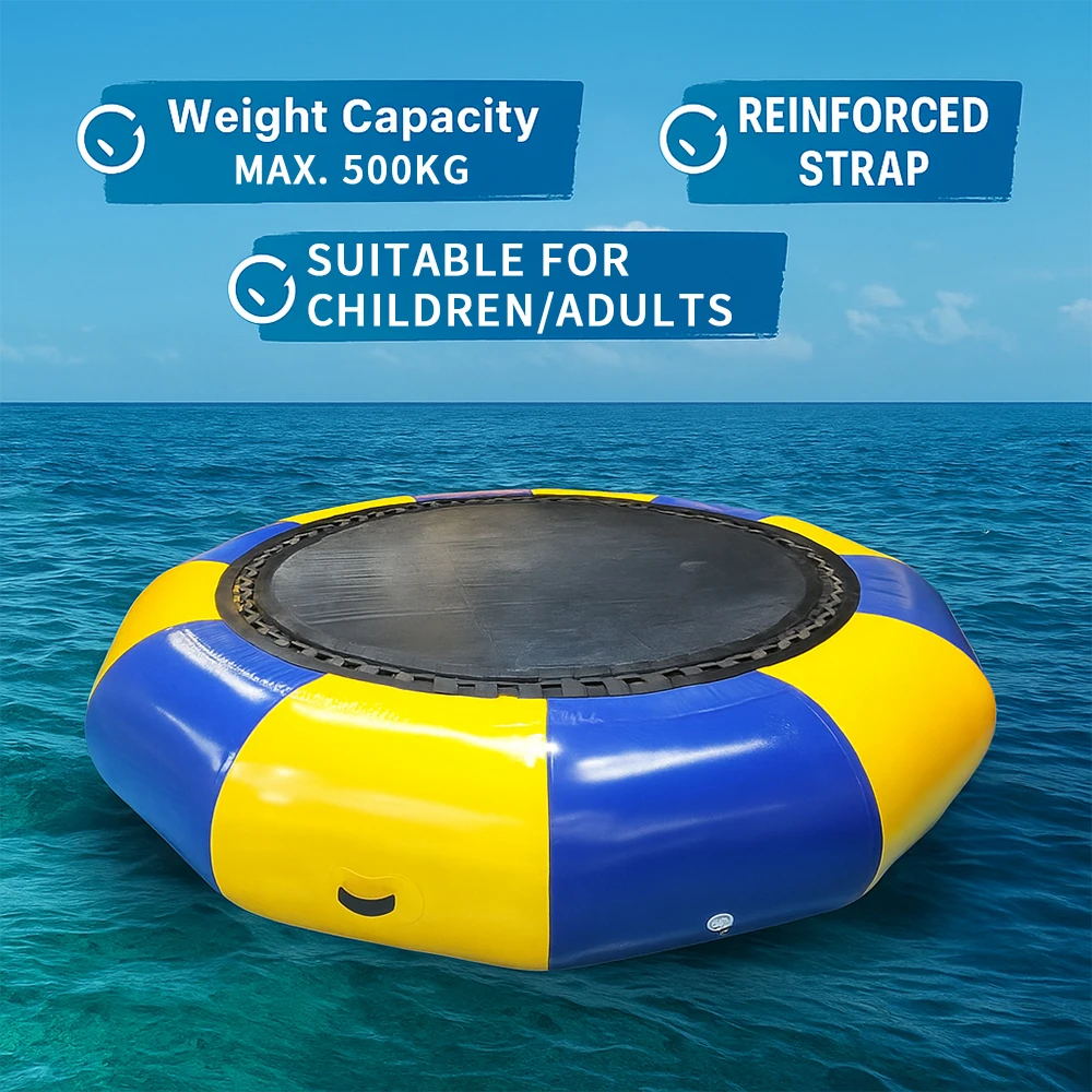 

Water Trampoline3/4/5m Thickened PVC Inflatable Bouncer Floating Inflatable Water Jumping Bed Play Equipment Children Water Park