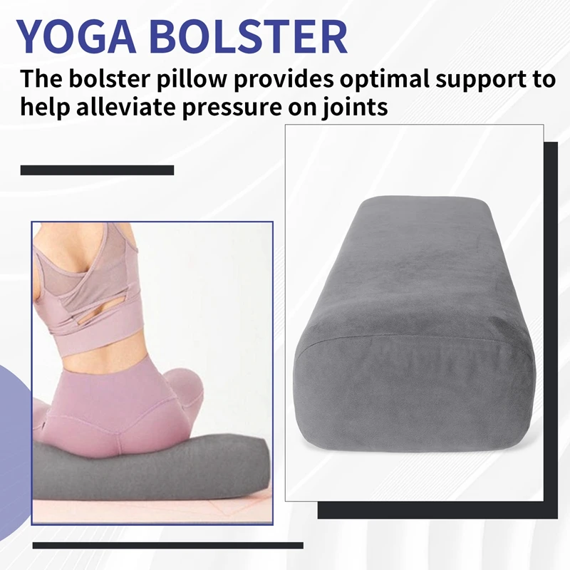 Yoga Bolster Pillow for Meditation and Support-Rectangular Yoga Cushion-Yoga Accessories From Machine Washable-A63M