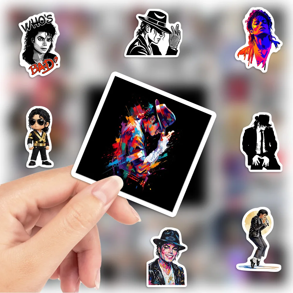 Michael Jackson King of Pop Aufkleber Vinyl Wasserdichter Aufkleber DIY Geschenk für Laptop, Handy, Gepäck, Flaschen, Scrapbook, Tagebuch, Bastelarbeiten – Detail 2