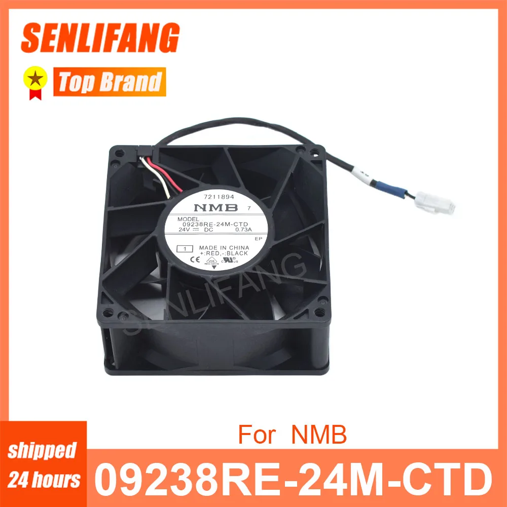 

92MM Cooler 09238RE-24M-CTD For NMB DC 24V 0.73A 9CM 3Lines 92*92*38MM Server Cooling Fan Brand New