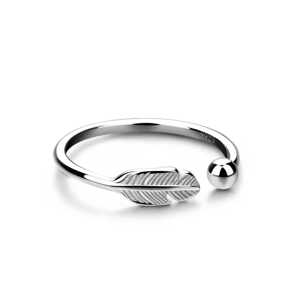 

Fashion Punk 925 Silver Minimalist Irregular Tree Leaf Finger Rings Creative Geometric Opening Rings for Women Girls Jewelry