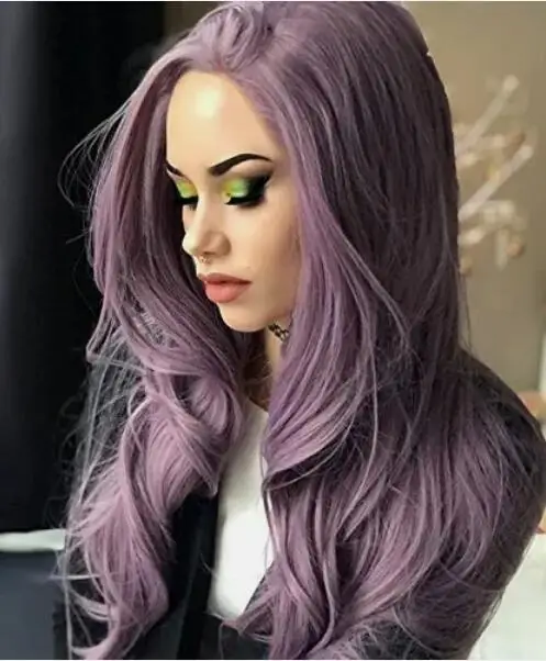 Peruca de cabelo liso sintético ondulado longo para mulheres, resistente ao calor, cosplay party