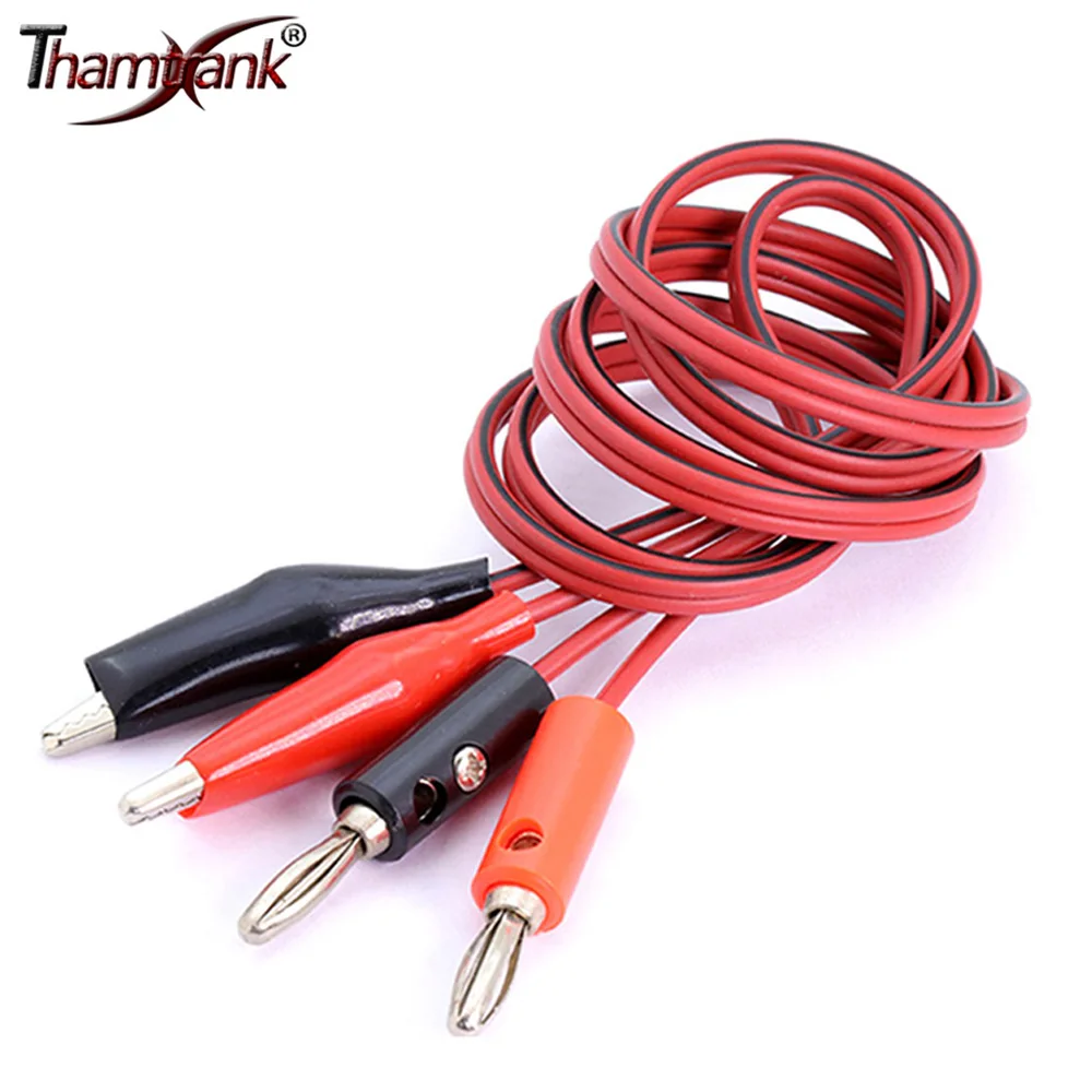 2pcs/lot 1m Alligator Cilp to Banana Plug Test Cable Lead Connector Dual Tester Probe Crocodile Clip for Multimeter DIY 100CM