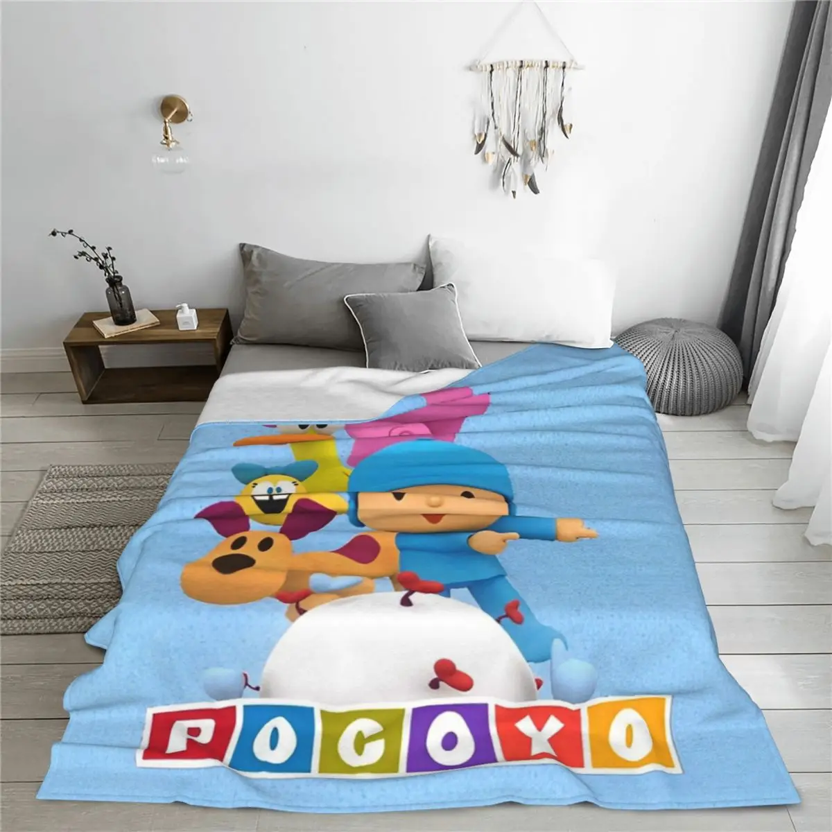 P-POCOYO Elly Pato Fred Loula Sleepy Bird Blankets Fleece Textile Decor Cartoon Portable Super Soft Throw Blankets Home Office