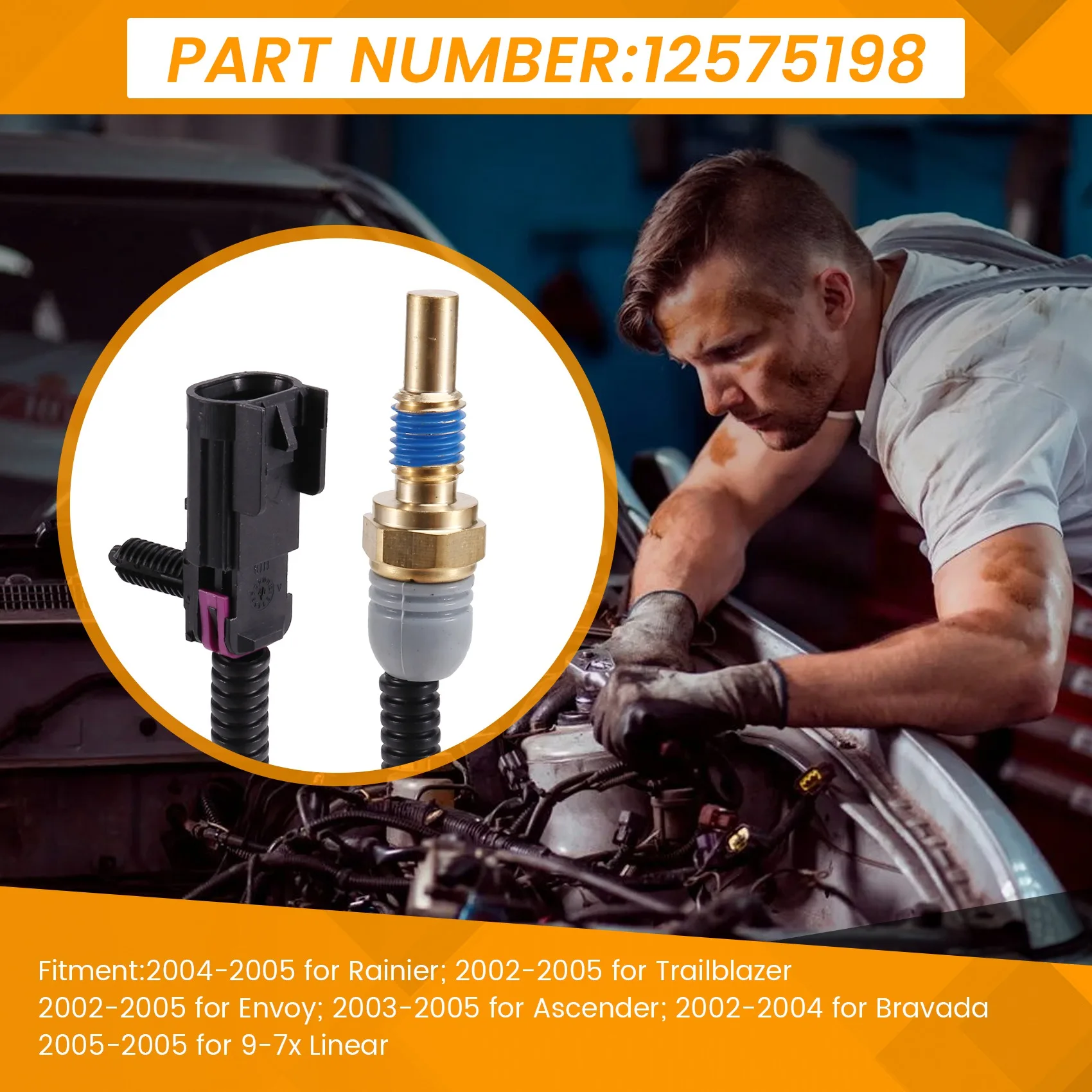 A33K-12575198 Kühlerkühlmitteltemperatursensor für Ascender Bravada Envoy Trailblazer 2002–2005