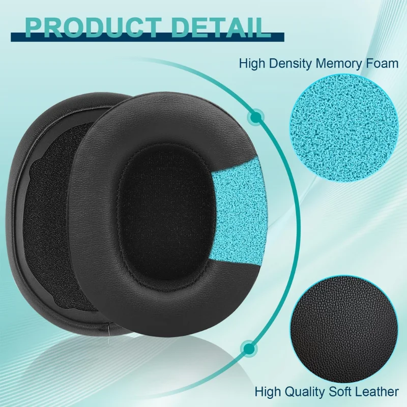 Ersatz-Ohrpolster passend für Skullcandy Crusher Wireless, Crusher Evo, Crusher ANC, Hesh 3 Kopfhörer, Ohrpolster, Ohrmuscheln, Headset – Detail 2