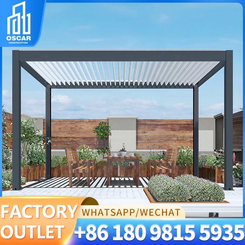 

Hot Sell New Design Waterproof Electric Sun room Pergola Car Parking aluminum pergola