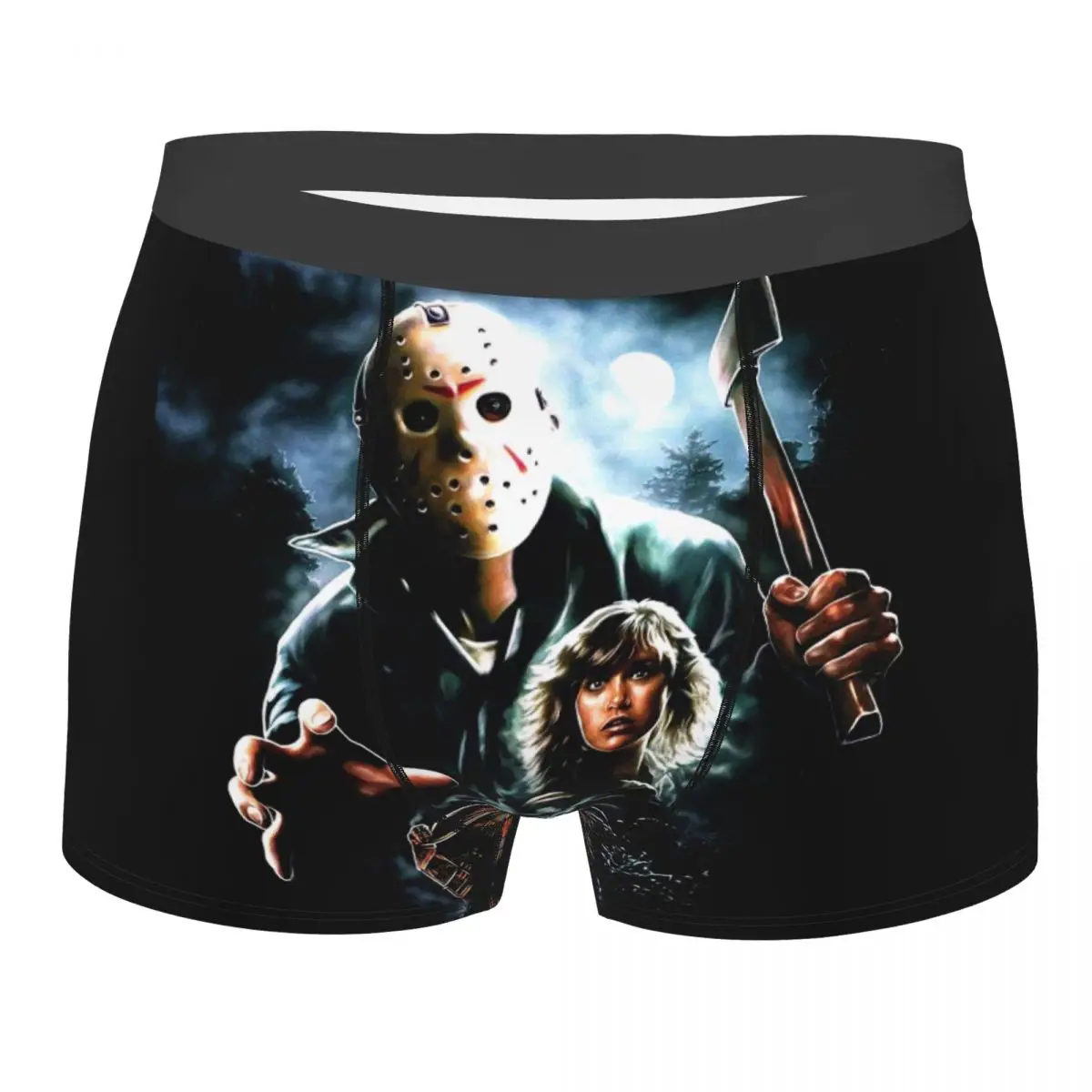 Male Novelty Horror Movie Character Killer Underwear Halloween Film Boxer Briefs Soft Shorts Panties Underpants