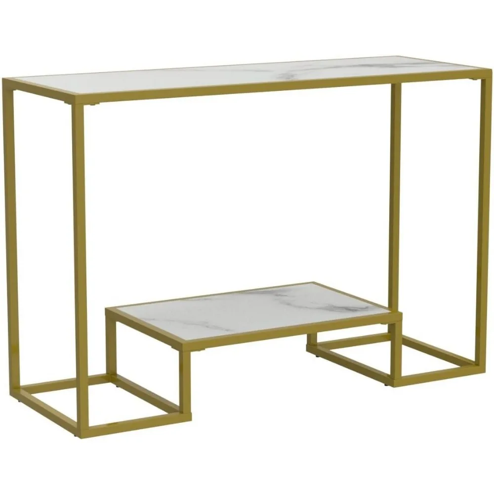 

Console Table，White Console Tables for Living Room，Couch Table Behind Sofa，Hallway Table for entryway Gold，Home Furniture