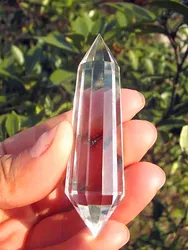 12 sided Clear Natural QUARTZ CRYSTAL Vogel Style Wand Point Healing   70mm