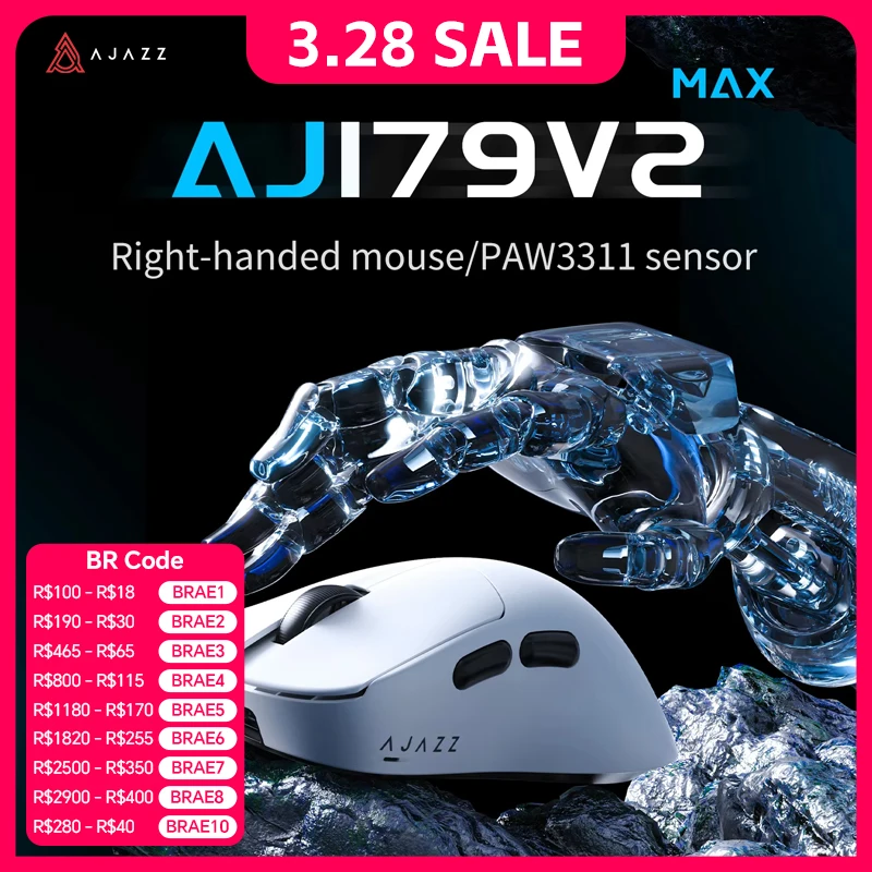 

AJAZZ AJ179 gaming gaming mouse PAW3311 wireless Bluetooth three-mode lightweight